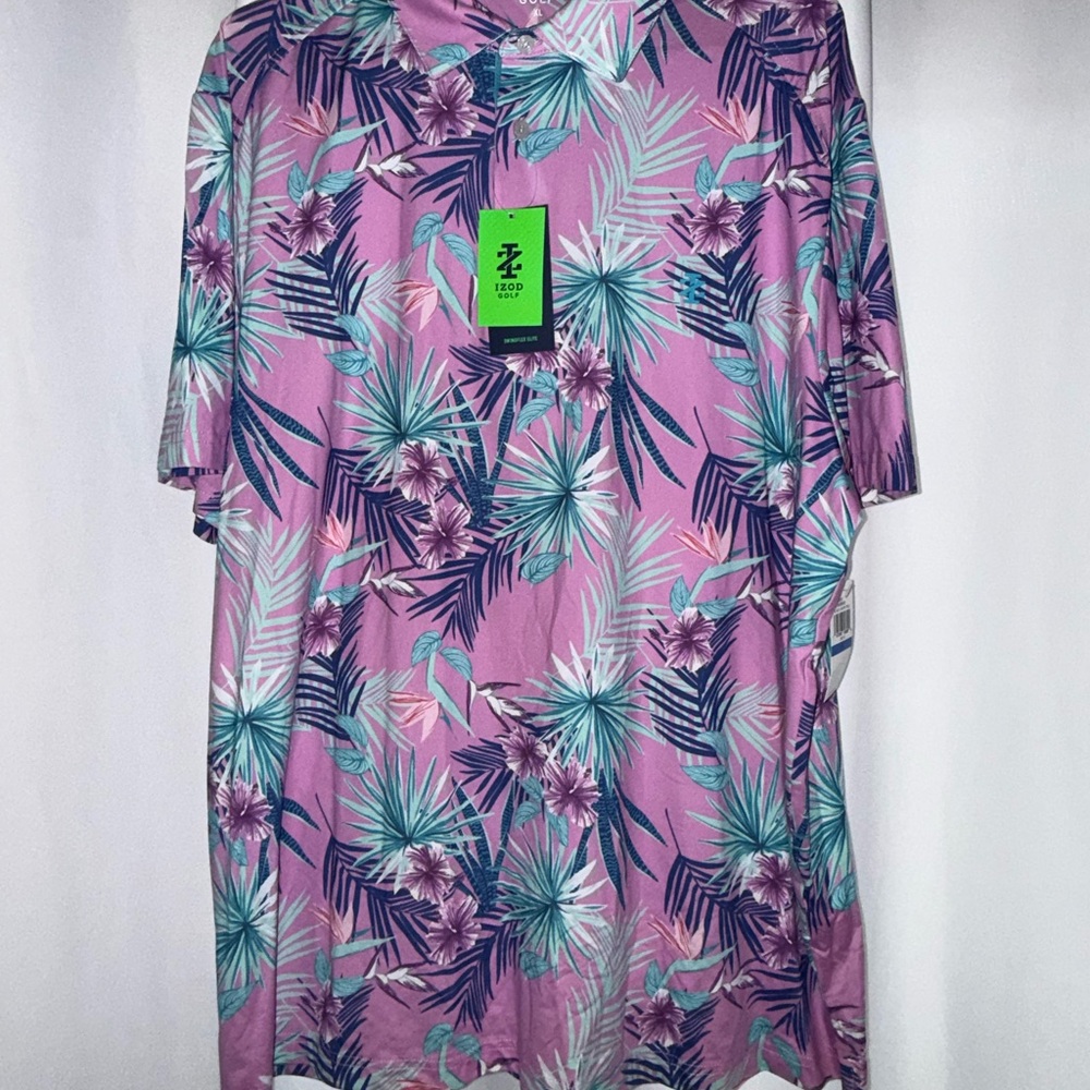Izod Golf Shirt in Pink and Green